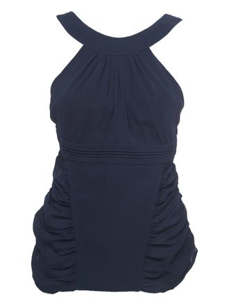 Versace draped halterneck top - women - Elastane/Silk - L - Blue