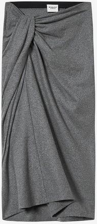 Isabel Marant Grey Draped Jeldia Midi Skirt