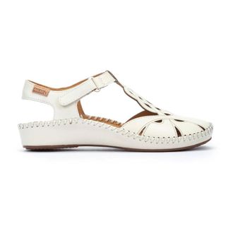 Pikolinos Gevlochten leren sandaal met gewatteerde binnenzool - Dames - Sandalen - Wit - 41 EU - Schoenen