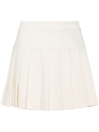 Palm Angels Mini-plooirok met band detail - Beige