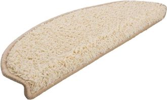 vidaXL Stair Mats 15 pcs 65x21x4 cm Cream Half Round Large vidaXL
