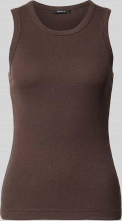 OPUS Slim Fit Top mit Rundhalsausschnitt Modell Lesso in Dunkelbraun, Gr&ouml;&szlig;e 36