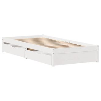 Berkfield Home Full Bed Frame without Mattress White 90x200 cm Solid Wood Pine
