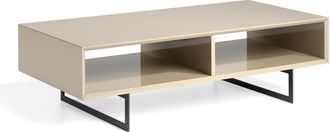 Pondecor Interiorismo Mesita de centro patas metálicas negras y MDF lacado moka alto brillo