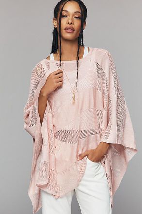 Do Everything in Love Open-Knit Poncho
