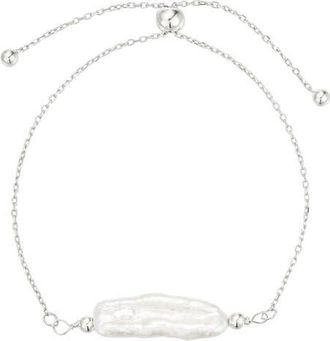 Untamed Petals Bree Baroque Pearl Bracelet in Silver at Nordstrom