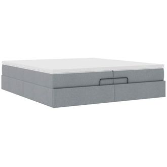 vidaXL Estructura De Cama Otomana Colchones Tela Gris Claro 200x200cm Vidaxl