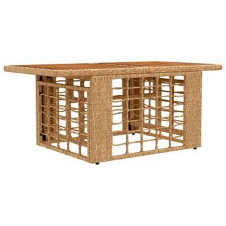 vidaXL Mesa De Jard&iacute;n Natural 100 X 55 X 37 Cm Rattan Pe Y Cristal Vidaxl