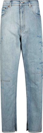 Maison Margiela Light Blue Paint Splatter Distressed Jeans