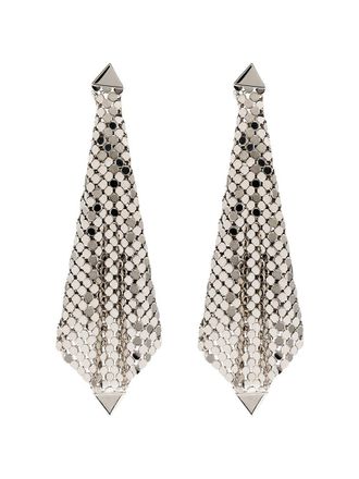 Paco Rabanne Womens Earrings Pixel Silver Aluminium