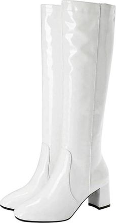 Generic Womens Knee High Boots Square Toe Elegant Side Zipper Winter Party Office Long Boot
