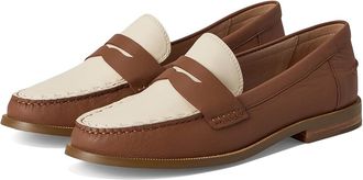 Jack Rogers Tipson Penny Loafers - Leather Womens Flat Shoes Luggage/Ivory : 7.5 M, Leather/Rubber