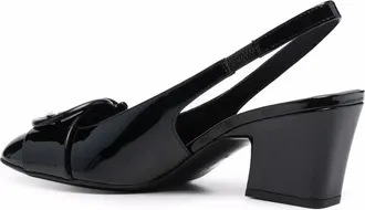 Ferragamo Patent-Leather Slingback Pump - Black