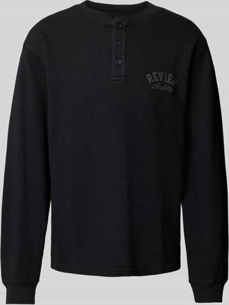 Review Longsleeve mit Label-Stitching in Black, Größe XXL