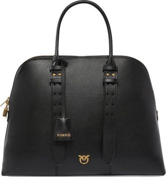 Pinko Leather Bowling Bag Tote Bag
