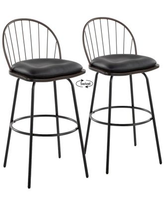 LumiSource Set Of 2 Riley Claire 30In Fixed-Height Barstools