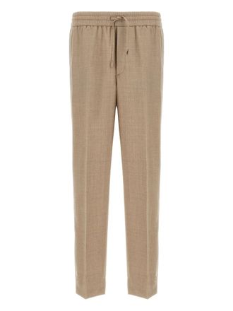 Brioni drawstring-waistband wool trousers - Neutrals