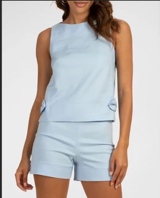 Trina Turk Cayley Top In Baby Blue