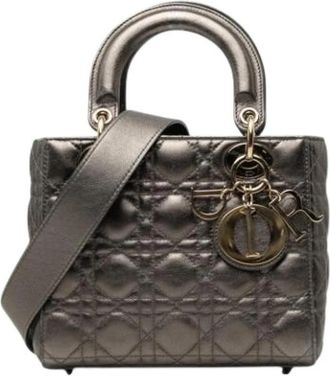 Dior Pre-owned Lady Dior - Dames - Vintage Handtas - Grijs - ONE Size - Leer - Vintage
