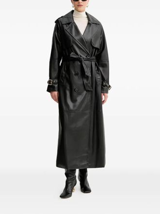 Fracomina belt buckle coat - Black