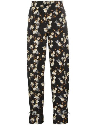 Off-white Trainingsbroek met bloemdessin - Zwart