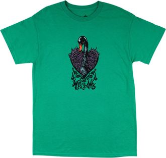 Welcome Skateboards Black Swan T-Shirt In Green