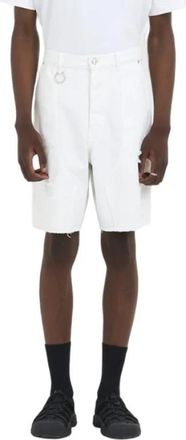 &Eacute;tudes Studio Witte Denim Destroy Mouwloze V-hals Sweater - Heren - Denim shorts - Wit - S - Denim - Korte Broeken