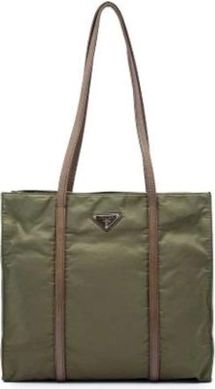 Prada Pre-owned Nylon Tote Bag - Dames - Vintage Shopper - Groen - ONE Size - Nylon - Vintage