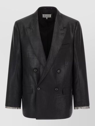 Maison Margiela foiled wool double breasted blazer jacket