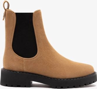 Larroude Womens Sancha Boot In Peanut Suede