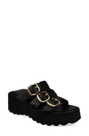 Artisan by Zigi Aritz Platform Sandal in Blk Leathe at Nordstrom, Size 11