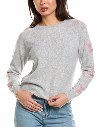 Brodie Star Dust Sleeve Crewneck Cashmere Sweater