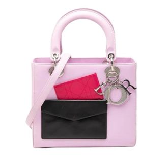 Dior Pre-owned Lady Dior Handbag - Dames - Pre-owned - Roze - Maat: ONE Size Leer