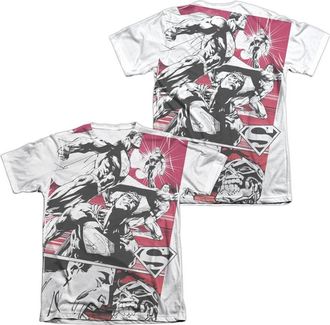 Gildan Superman Angry Red (Front/Back Print) Adult 65/35 Poly/Cotton Short Sleeve Tee / T-Shirt