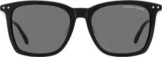 Bottega Veneta BV0251SA Square Acetate Frame Sunglasses - Black