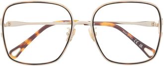 Chloé oversize-frame glasses - women - Metal - 56 - Neutrals