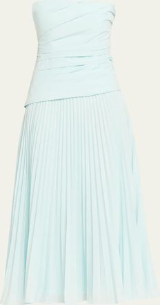 SIMKHAI Arie Strapless Pleated Maxi Dress