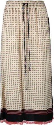 Semicouture Rokken, Dames, Veelkleurig, S, Rechte Rok met Zijsplitten