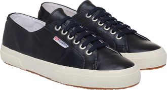 Superga Womens/Ladies 2750 Metallic Leather Trainers (Metallic Black/Off White) - Size UK 5