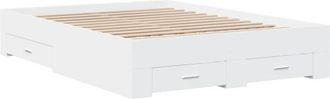 vidaXL Bed Frame with Drawers without Mattress White 120x200 cm vidaXL