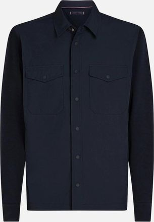 Tommy Hilfiger Mens Tommy Hilfiger Mix Media Intechno Overshirt DW5 Desert Sky - Black - Size: 42/Regular
