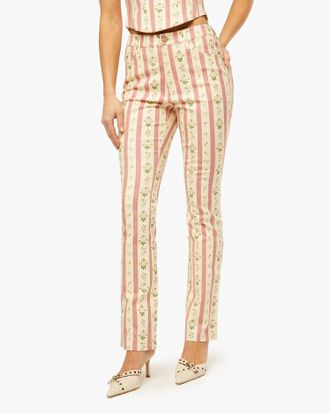 WeWoreWhat Floral Mid Rise Ankle Jeans In Lemon Icing