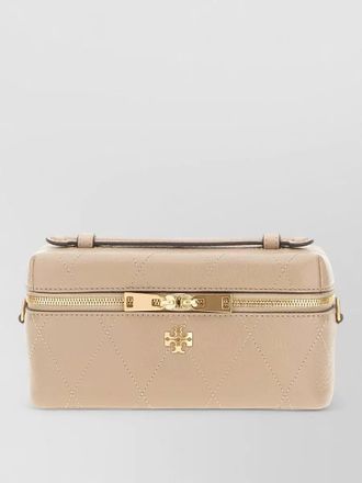 Tory Burch quilted leather beauty case top handle