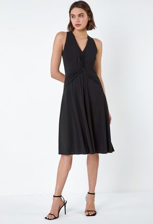 Roman Twist Front Stretch Dress