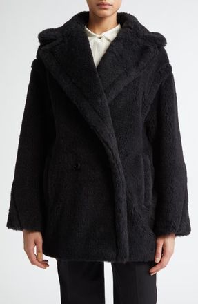 Max Mara Olga Short Virgin Wool & Cashmere Coat in Black at Nordstrom, Size Medium