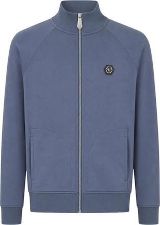 Philipp Plein Sweatvest Racing - Heren - Vesten met rits - Blauw - XL - Katoen - Hoodies & sweatvesten