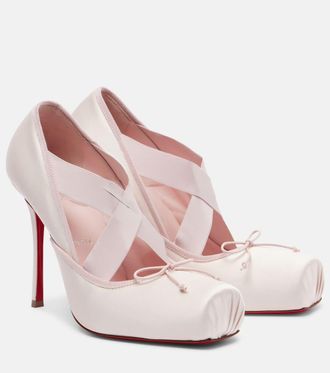 Christian Louboutin Cassiastic 100 crepe satin pumps