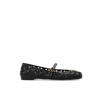 Valentino Garavani Ballerinas, female, Black, Size: 11 US Ondette Rubber Ballerina with Scallop Pattern 05mm