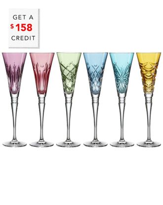 Waterford Set Of 6 Winter Wonders Flutes, Assorted With $158 Credit
