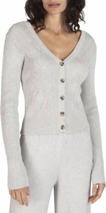 ATM Anthony Thomas Melillo Womens Cotton Cashmere Mixed Stitch Cardigan In Grey